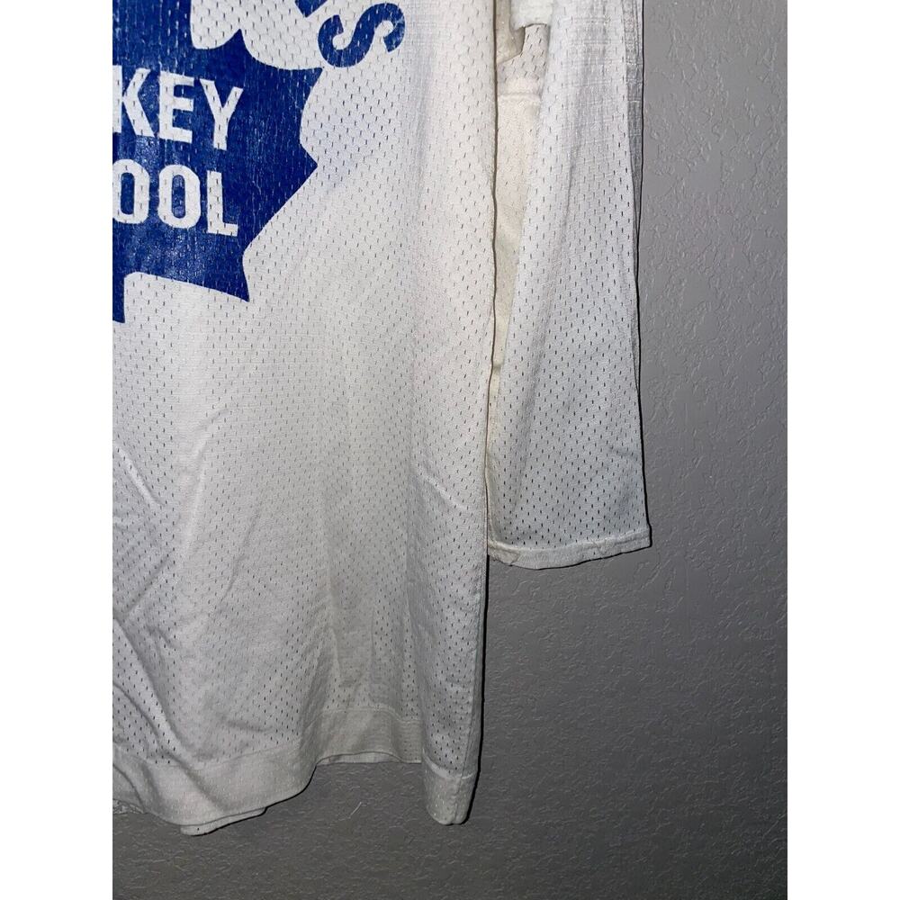 Vintage Buddy Bloms Hockey Jersey School White Red NHL Style 80s VTG 1980s L - Picture 6 of 12
